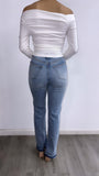 Gilbert High Rise Straight Leg Jeans- Medium Wash