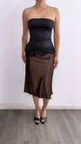 Klarissa Lace Silk Tube Top- Black