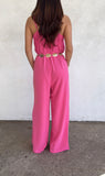 Kary Flowy Jumpsuit- Pink