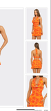 Latina Forever Halter Mesh Mini Dress- Orange Multi
