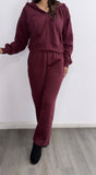 Sunday Afternoon Straight Leg Sweat Set- Burgandy