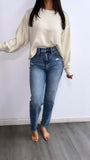 Luna Knitted Sweater Top- Cream