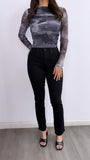 Devin High Rise Slim Straight Jeans- Black