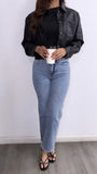 Maciel Faux Leather Jacket- Black