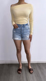 Luciano High Rise Mom Denim Shorts- Light Wash