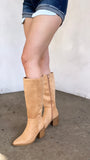 Golden Desert Suede Knee High Boots- Sand