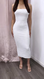 Cielito Lindo Floral Velvet Tube Midi Dress- White