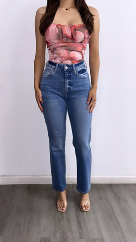 Diego High Rise Denim Jeans- Medium Wash