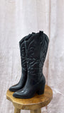 Hacienda Knee High Cowgirl Boots- Black