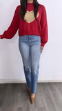 Most Hearted Sweater- Red/Tan