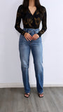 Franky High Rise Dad Jeans- Dark Wash