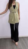 Olivia Belted Vest- Sage
