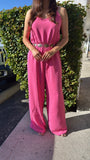 Kary Flowy Jumpsuit- Pink