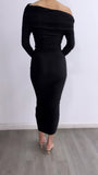 Coqueta Ruched Maxi Skirt Set- Black