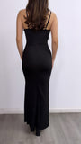 Look My Way Ribbed Maxi DRess- Black