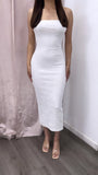 Cielito Lindo Floral Velvet Tube Midi Dress- White