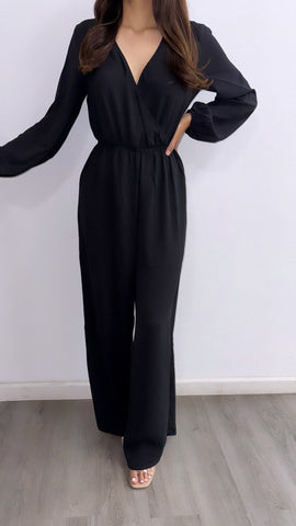 Faena Long Sleeve Jumpsuit- Black