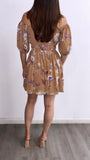 Peony Flowy Floral Mini Dress- Taupe