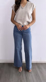 Jacob High Rise Wide Leg Jeans- Medium Wash