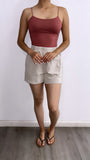 Set N Go Acid Wash Jogger Shorts- Beige