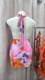 Ivonny Bonita Floral Halter Mini Dress- Lavender Multi