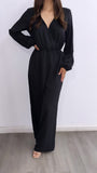 Faena Long Sleeve Jumpsuit- Black