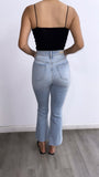 Mateo High Rise Cropped Flare Jeans- Light Wash
