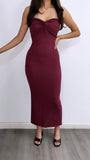 Anissia Tube Midi DRess- Burgandy