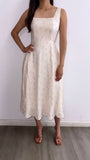 Sweet Bliss Floral Midi Dress- Ivory
