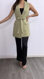 Olivia Belted Vest- Sage