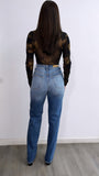 Franky High Rise Dad Jeans- Dark Wash