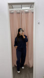 Minimal Living Straight Leg Sweat Set- Navy Blue