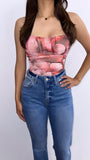 Laury Floral Mesh Bodsyuit- Pink Multi