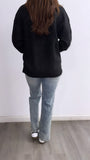 Fall Cozies Oversized Knitted Cardigan- Black