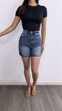 Basic Rewind Short Sleeve Top- Black