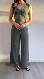 Arena Striped Vest + Flowy Pant Set- Black/White