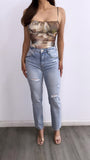 Carlitos High Rise Straight Leg Jeans- Light Wash