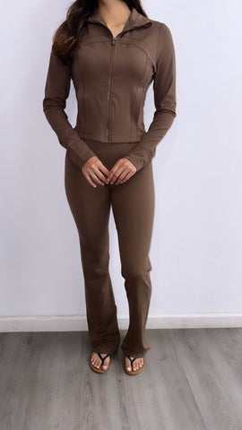 Athleisure High Rise Leggings- Chocolate Brown