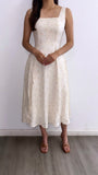 Sweet Bliss Floral Midi Dress- Ivory