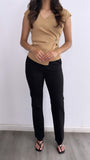 Sasha Ribbed Short Sleeve Top