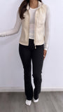 Sleeveless Fleece Vest- Cream
