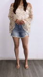 Jayla Sheer Floral Long Sleeve Top- Butter Yellow