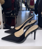 Sleek Flirtation Sling Back Heels- Black