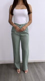 By The Coast High Rise Linen Pants- Turquoise