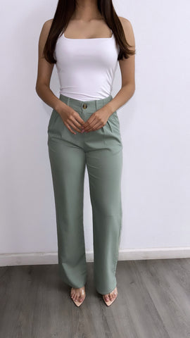 By The Coast High Rise Linen Pants- Turquoise