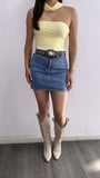 Horacio High Rise Denim Mini Skirt- Medium Wash