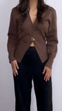 Stuck With You Sweater Top- Brown