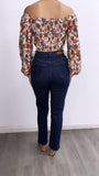 Thiago High Rise Straight Leg Jeans- Dark Wash