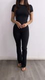 Athletic Short Sleeve Top- Black