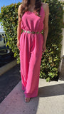 Kary Flowy Jumpsuit- Pink